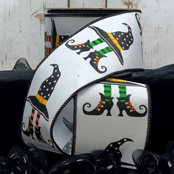 Shop For 2.5" Witch Hat and Boots Ribbon: White (10 Yards) at Michelle's aDOORable Creations