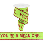 Shop For 2.5" Your A Mean One Tinsel Ribbon: Lime Green (10 Yards) at Michelle's aDOORable Creations