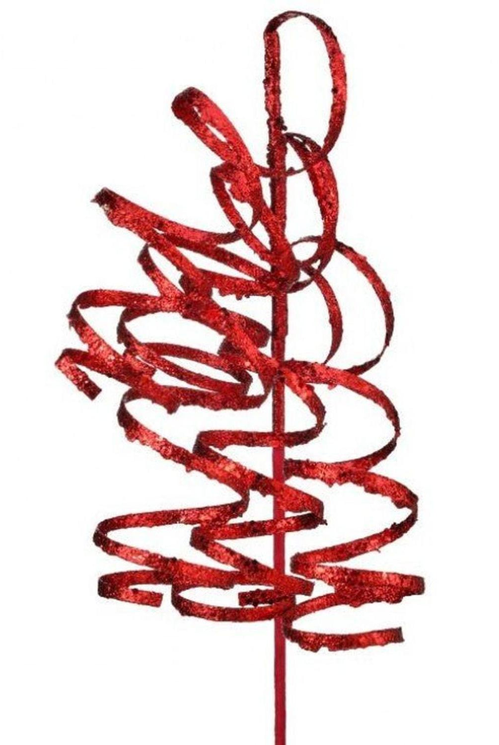 26" Glitter Curly Spray: Red