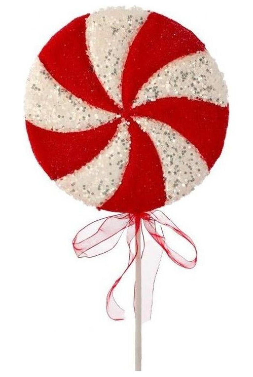 26" Iced Sweets Peppermint Lollipop Stick: Red