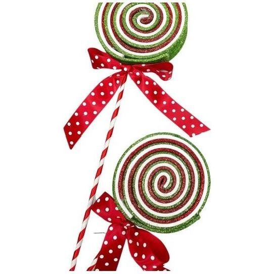 Shop For 27" Glitter Lollipop Spray: Red & Green at Michelle's aDOORable Creations