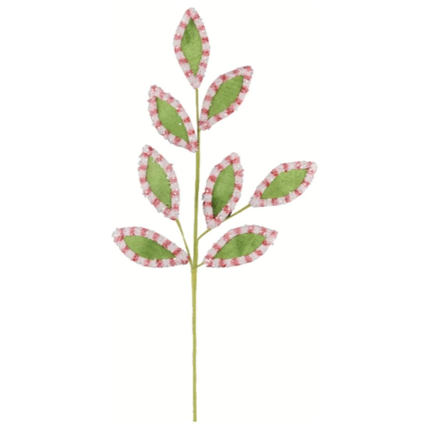 Shop For 27" Velvet Fleece Leaf Spray: Red/Green at Michelle's aDOORable Creations