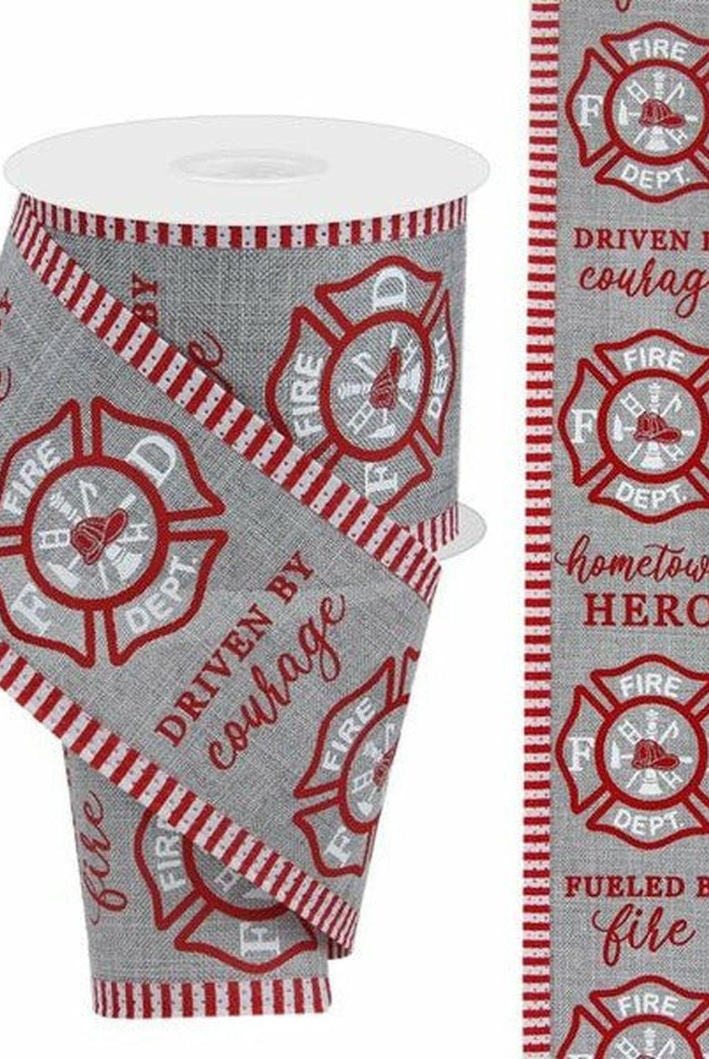 2.75" Firefighter Badge Line Ribbon: Grey (10 Yards)