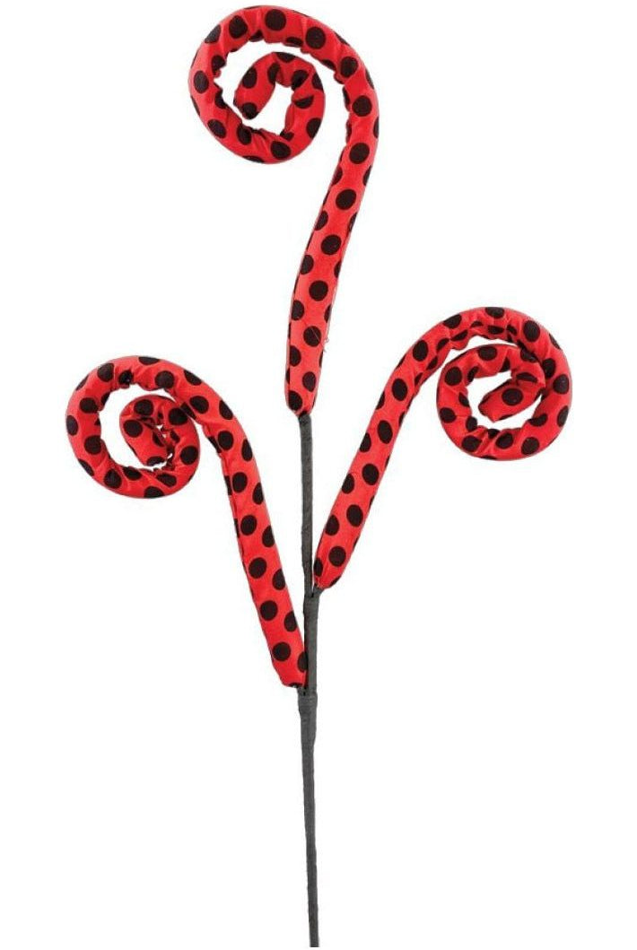 28" Fabric Curly Spray: Red & Black - Michelle's aDOORable Creations - Sprays and Picks