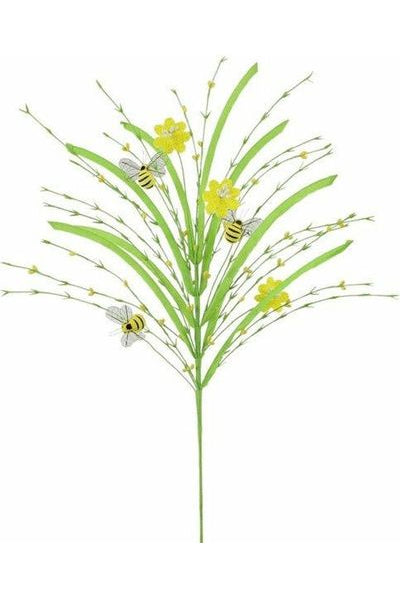 28" Grass Pip Flower Bumble Bee Spray - Michelle's aDOORable Creations - Sprays and Picks