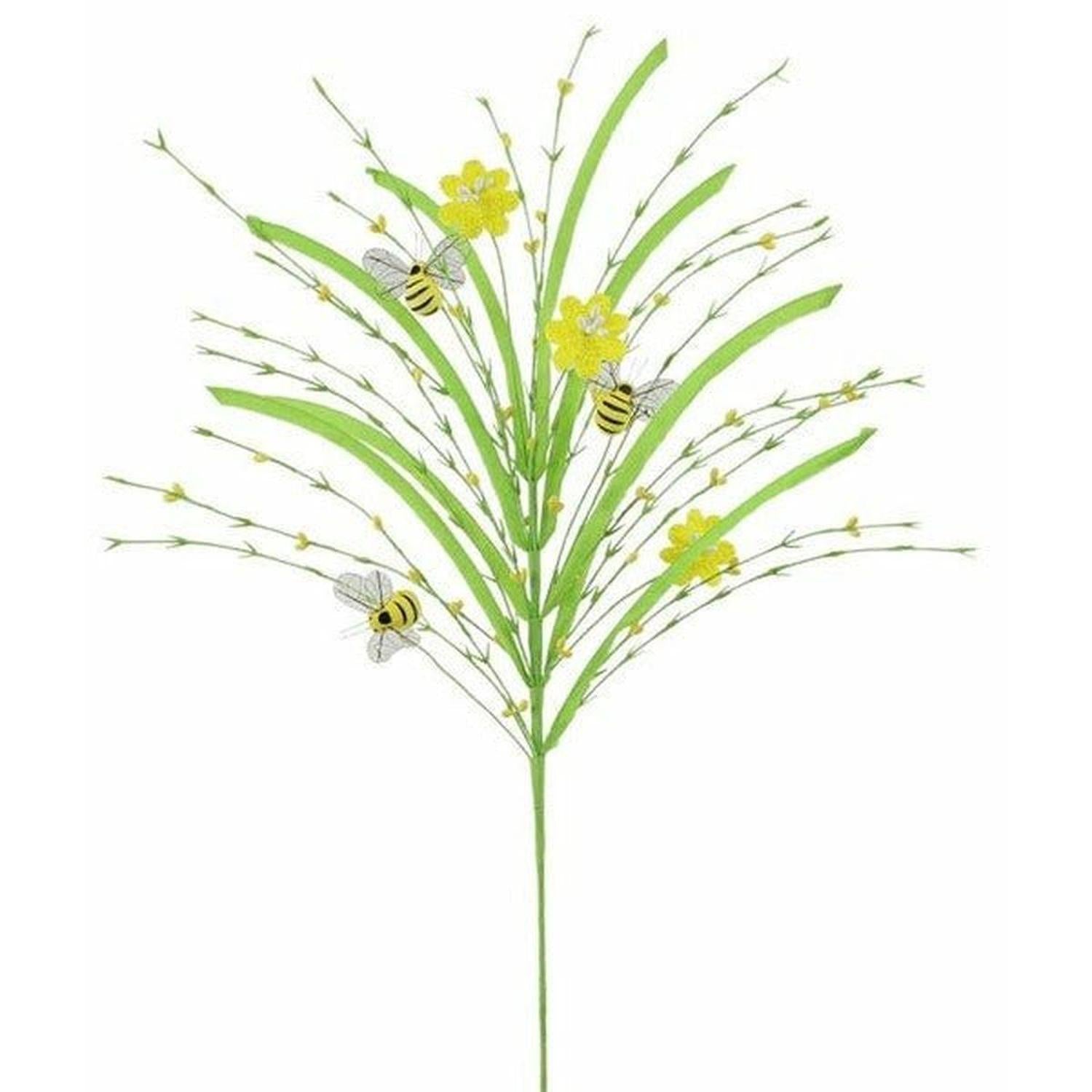 Shop For 28" Grass Pip Flower Bumble Bee Spray at Michelle's aDOORable Creations