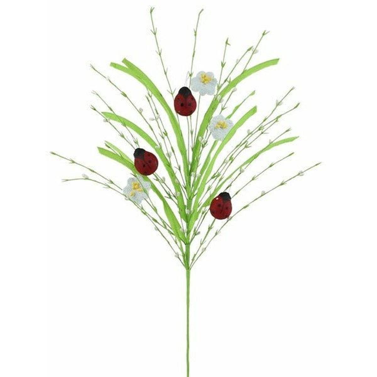Shop For 28" Grass Pip Flower Ladybug Spray at Michelle's aDOORable Creations