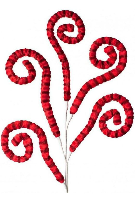 29" Fabric Stripe Spiral Spray: Red - Michelle's aDOORable Creations - Sprays and Picks