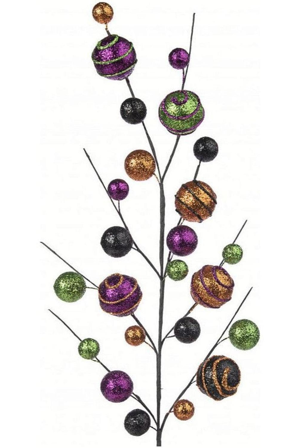 29" Whimsical Glittered Ball Spray: Halloween