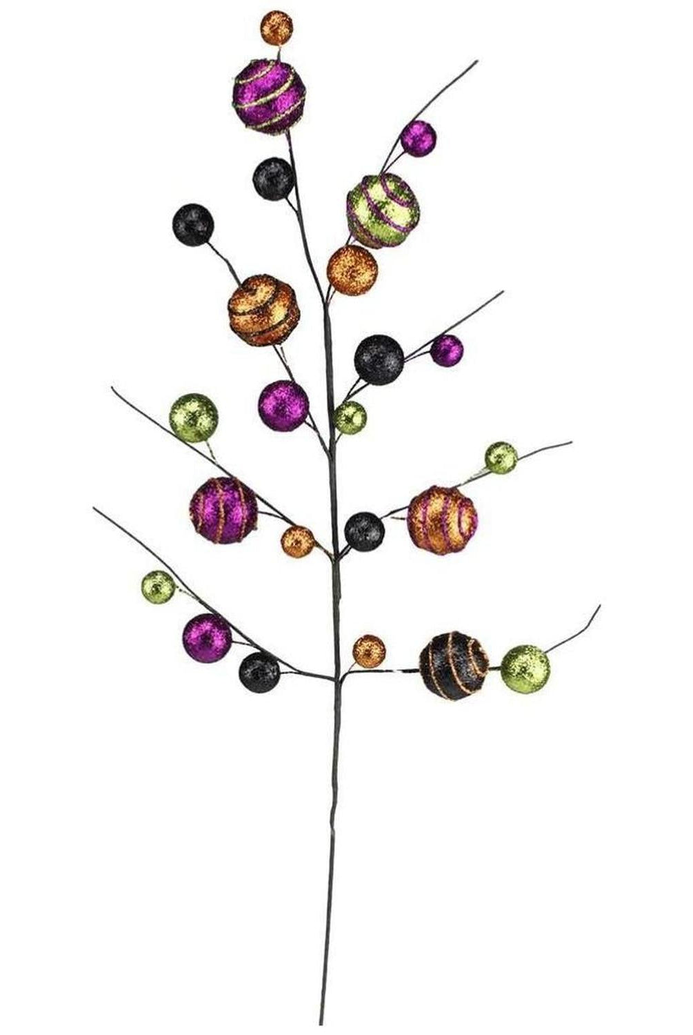 29" Whimsical Glittered Ball Spray: Halloween