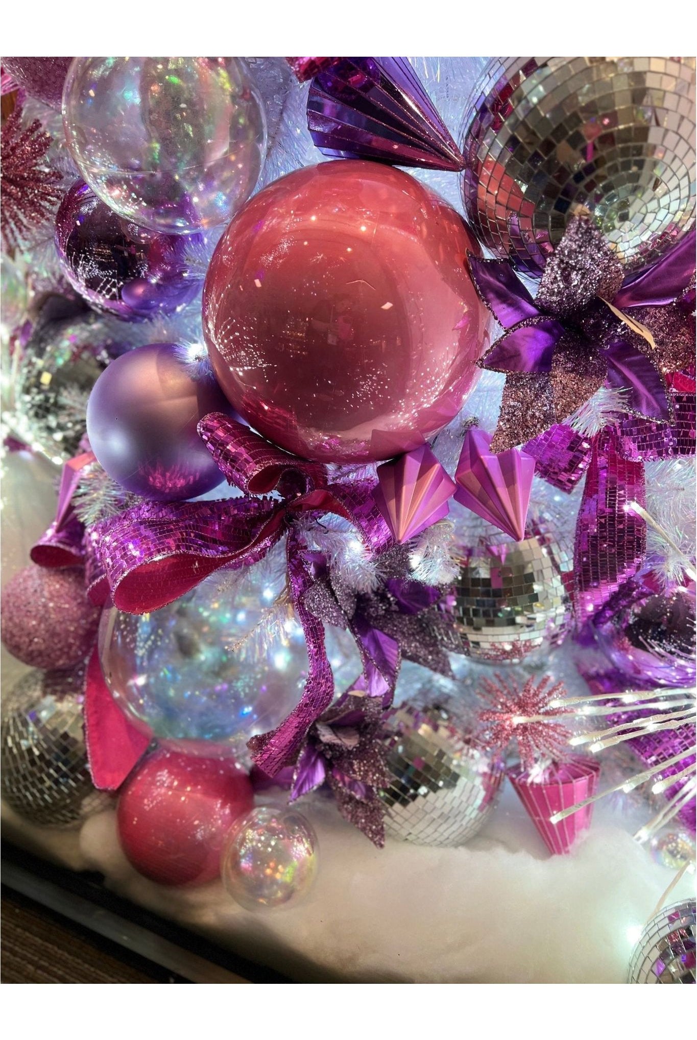 3" Clear Iridescent Ball Ornament (Set of 12) - Michelle's aDOORable Creations - Holiday Ornaments