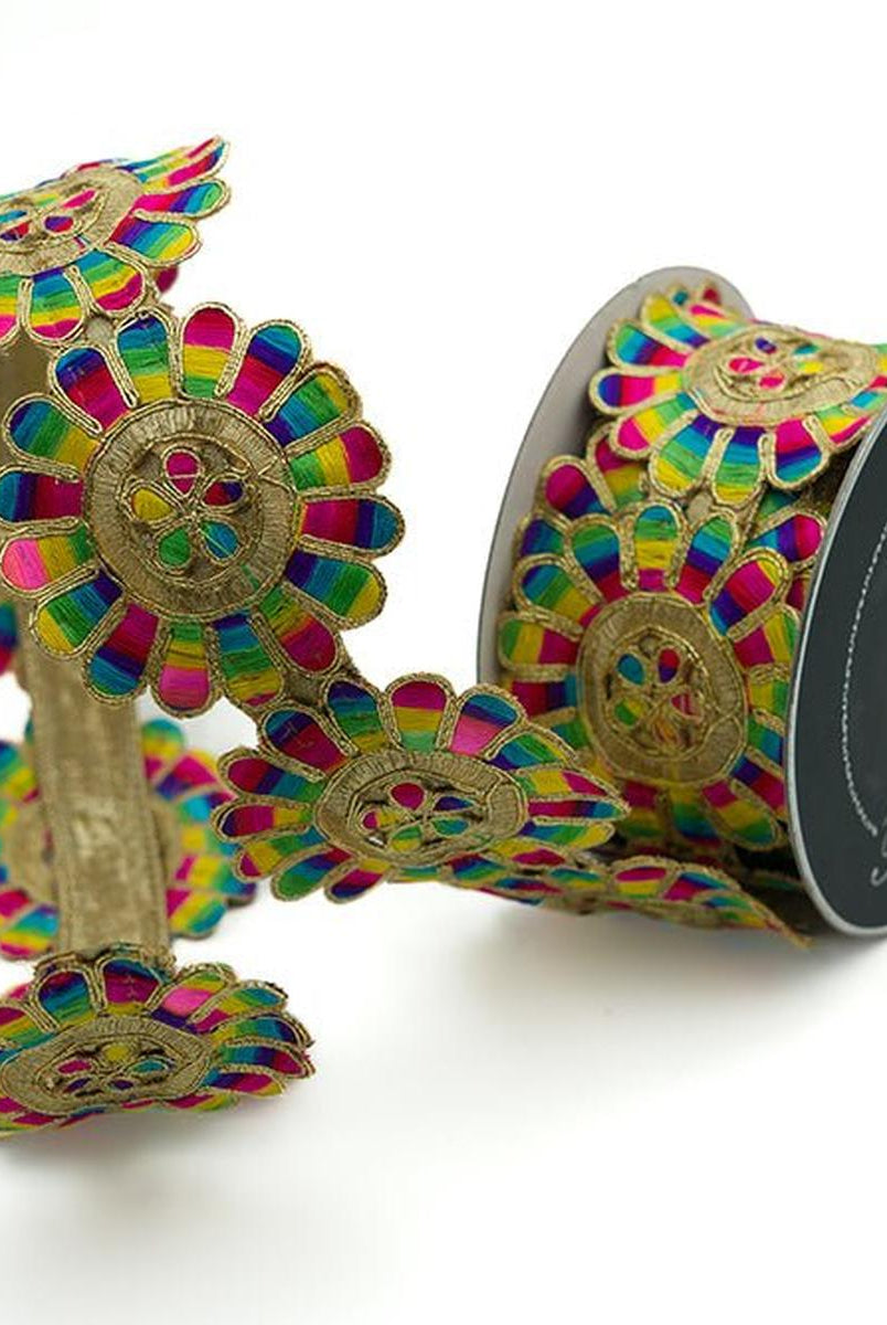Shop For 3" Disco Daisies Ribbon: Multi (10 Yards) at Michelle's aDOORable Creations