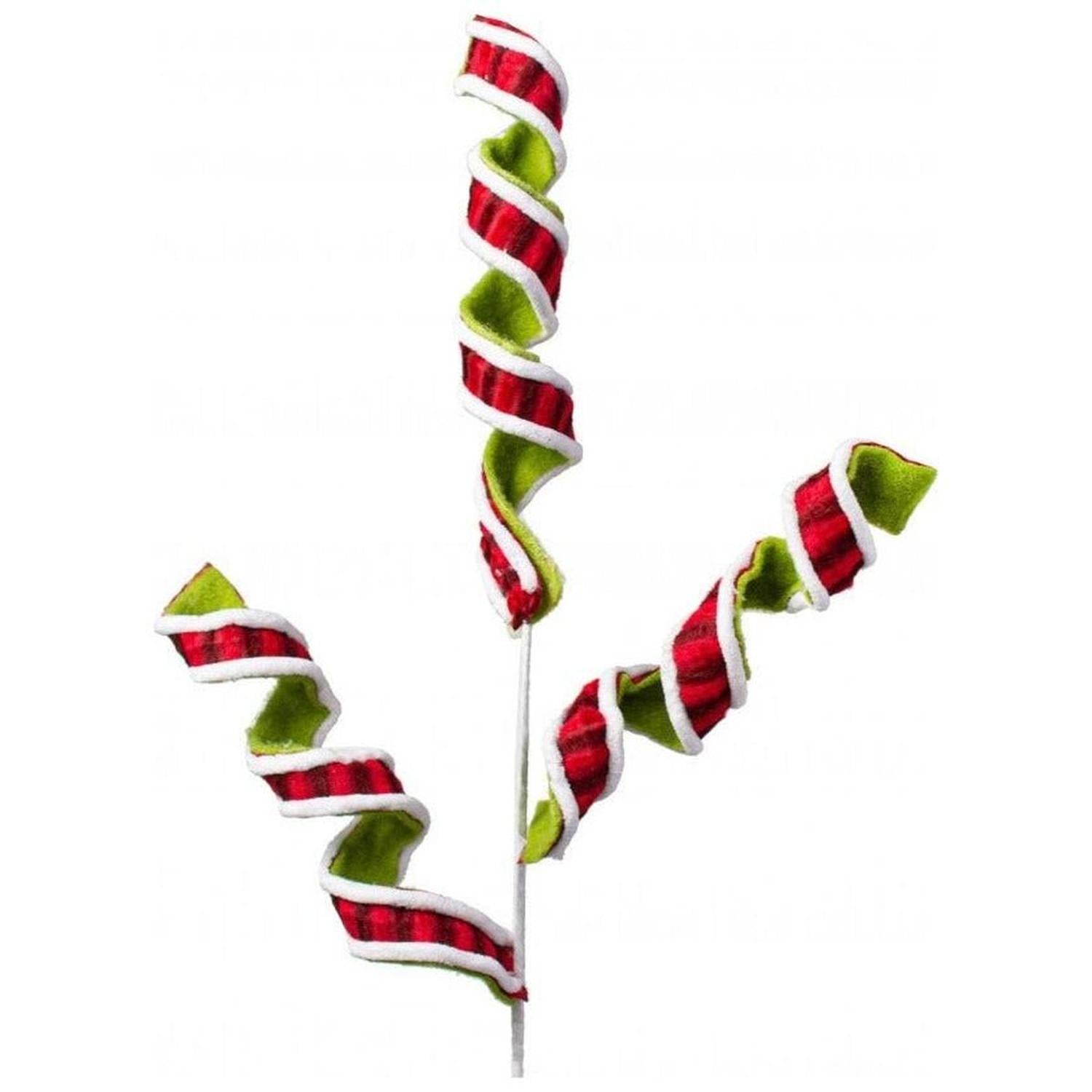 Shop For 30" Fabric Curly Spray: Red & Green at Michelle's aDOORable Creations