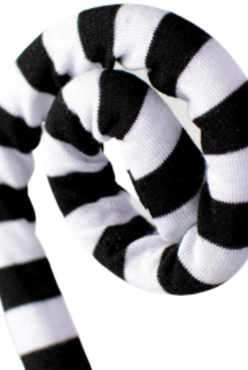 30" Ice Fabric Stripe Spiral Spray: Black & White