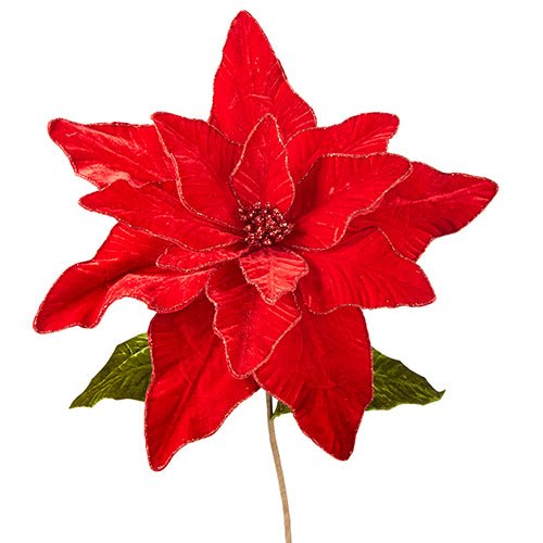 Shop For 32" Red Velvet Poinsettia Stem at Michelle's aDOORable Creations