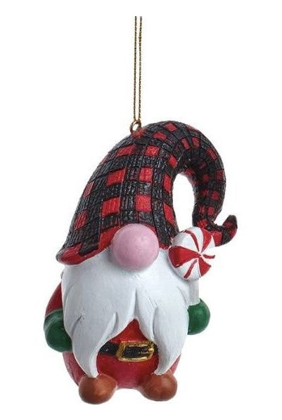 3.5" Black & Red Lodge Gnome Ornament - Michelle's aDOORable Creations - Holiday Ornaments