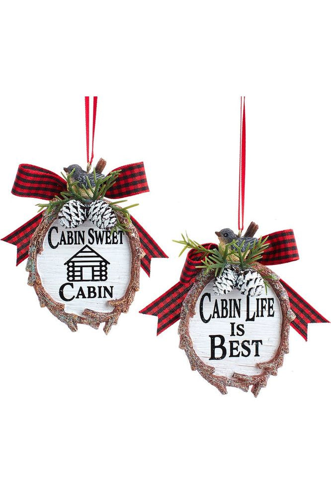 3.5" Lodge Plaque With Sayings Ornaments - Michelle's aDOORable Creations - Holiday Ornaments