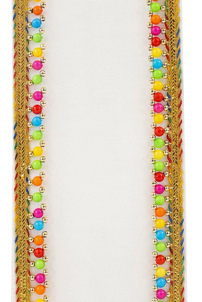 Shop For 4" Beaded Candy Edge Ribbon: White (5 Yards) at Michelle's aDOORable Creations