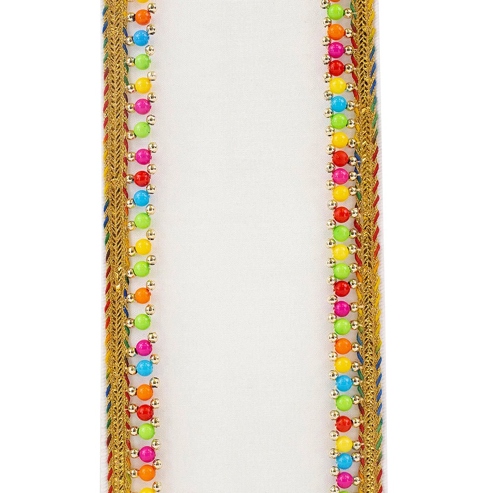 Shop For 4" Beaded Candy Edge Ribbon: White (5 Yards) at Michelle's aDOORable Creations