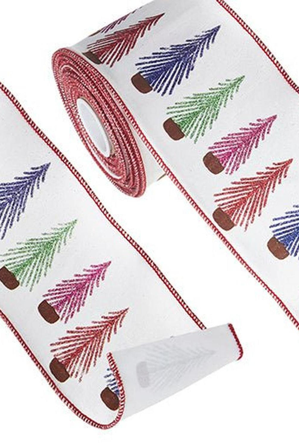 4" Bottle Brush Tree Ribbon: Multi (10 Yards)