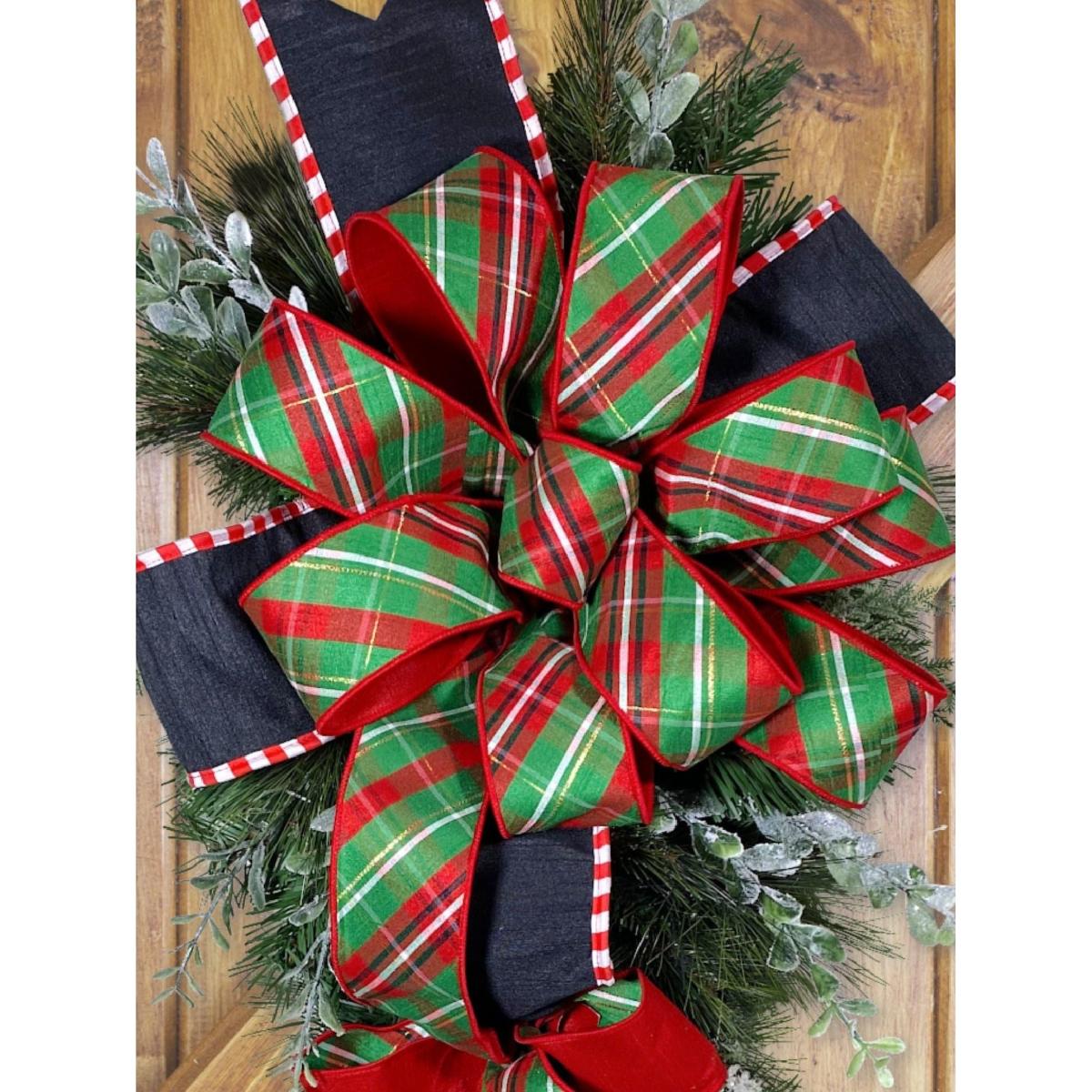 Shop For 4" Candy Cane Edge Ribbon: Black (5 Yards) at Michelle's aDOORable Creations