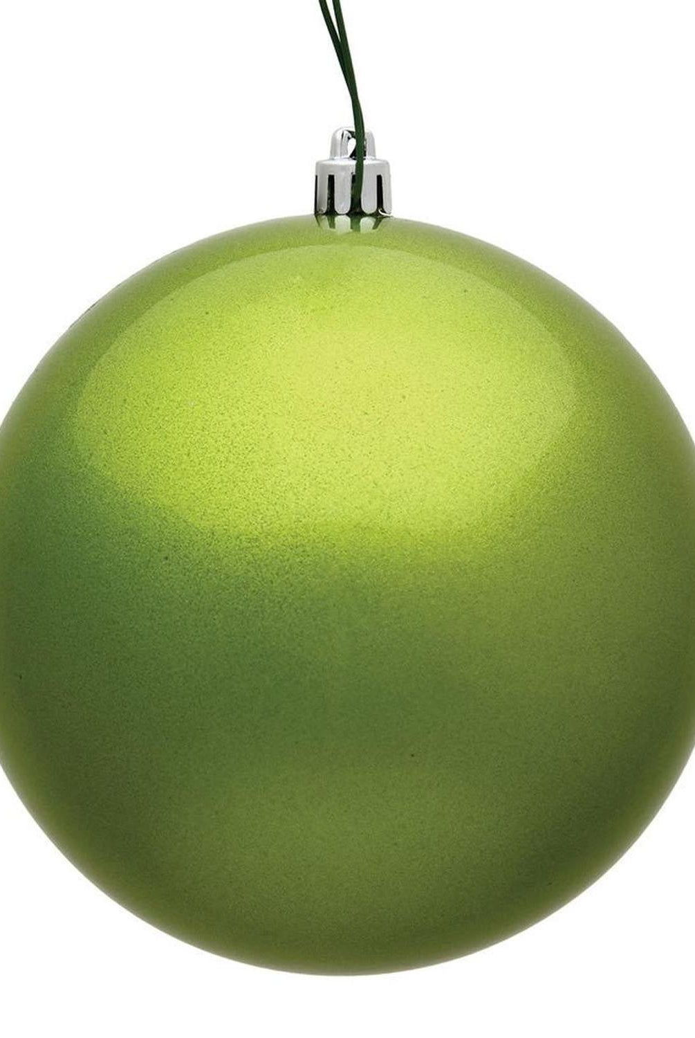 4" Candy Lime Green Ball Christmas Tree Ornament (6 pack)
