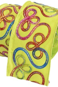 Shop For 4" Candy Loop Ribbon: Lime Green (10 Yards) at Michelle's aDOORable Creations
