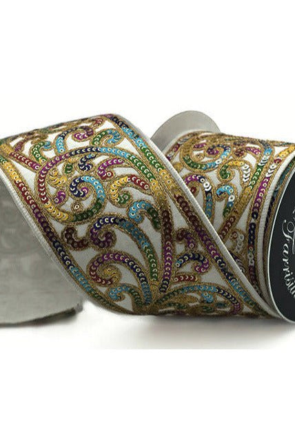 Shop For 4" Carnaval Plumes Ribbon: White (5 Yards) at Michelle's aDOORable Creations