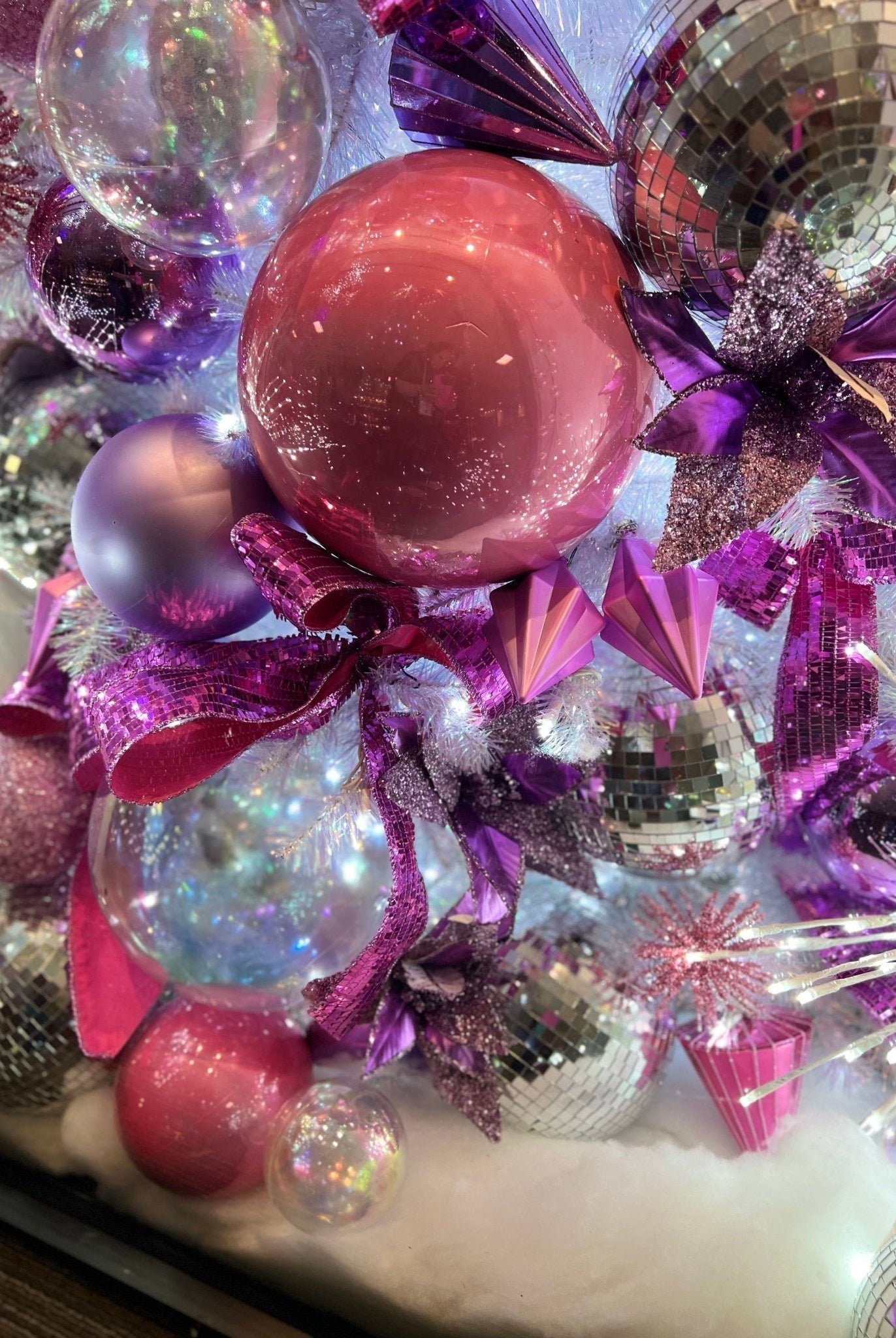 Shop For 4" Clear Iridescent Ball Ornament (Set of 6) at Michelle's aDOORable Creations