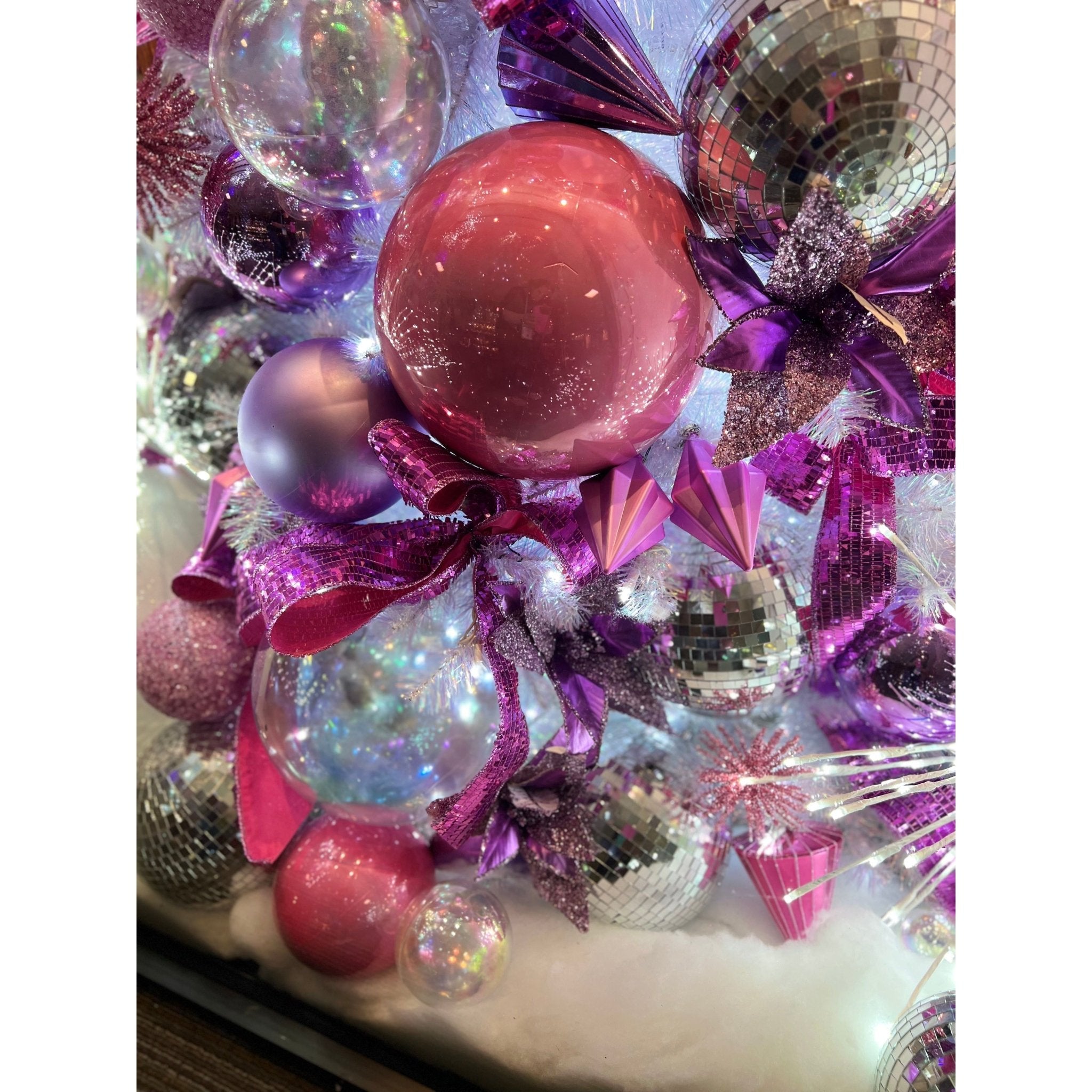 Shop For 4" Clear Iridescent Ball Ornament (Set of 6) at Michelle's aDOORable Creations