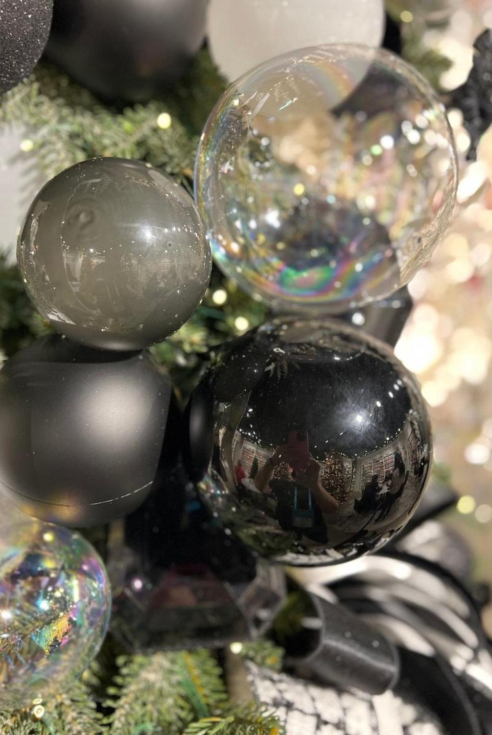 Shop For 4" Clear Iridescent Ball Ornament (Set of 6) at Michelle's aDOORable Creations