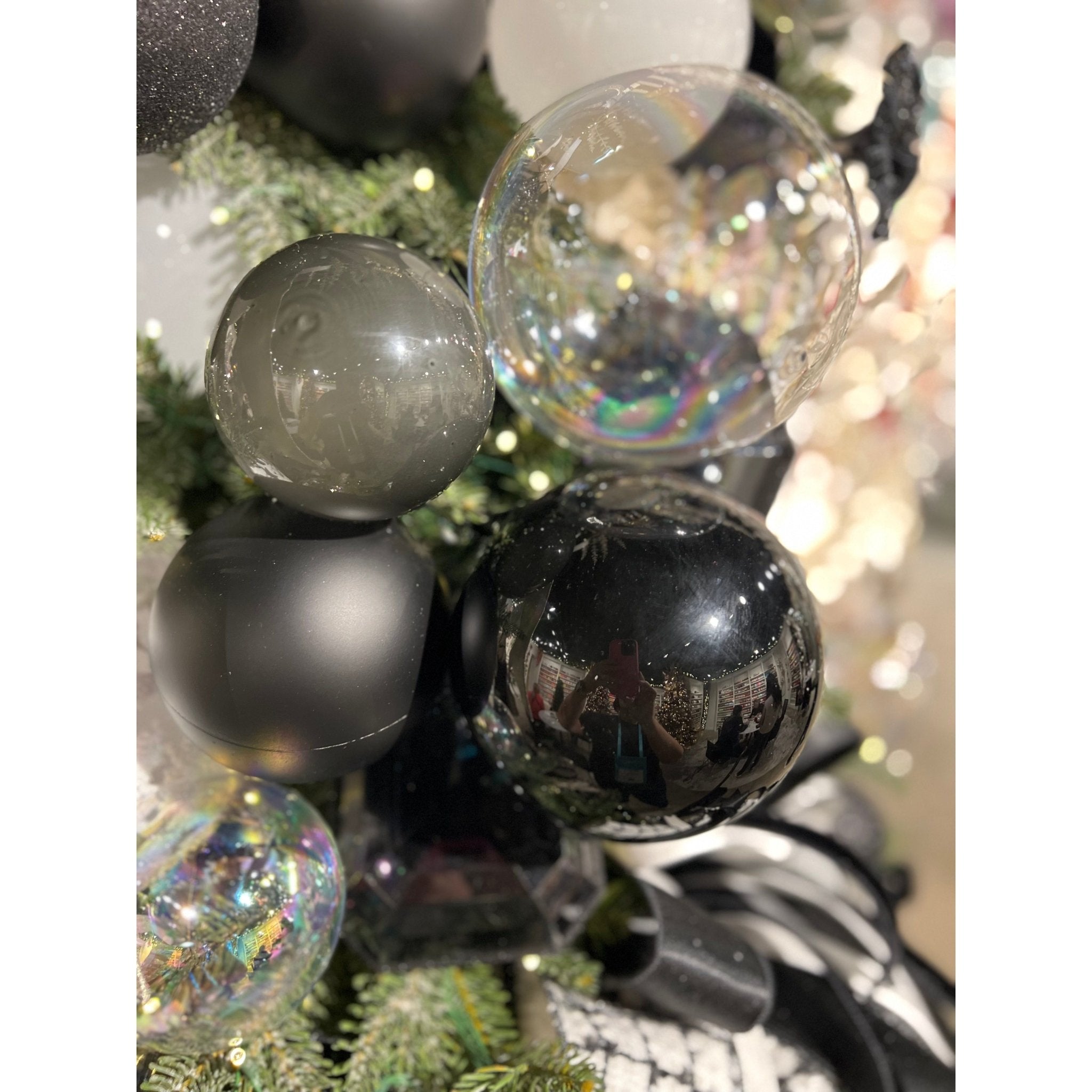 Shop For 4" Clear Iridescent Ball Ornament (Set of 6) at Michelle's aDOORable Creations