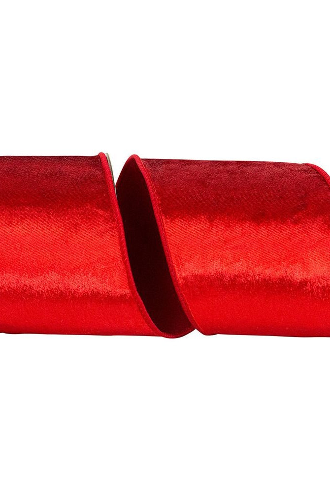 Shop For 4" Designer Plush Velvet Elite Ribbon: Red (5 Yards) at Michelle's aDOORable Creations