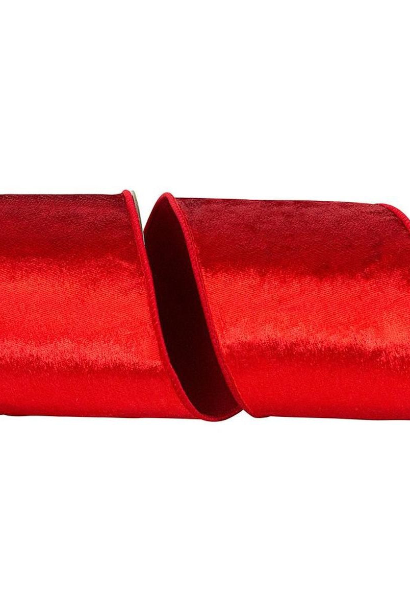 Shop For 4" Designer Plush Velvet Elite Ribbon: Red (5 Yards) at Michelle's aDOORable Creations