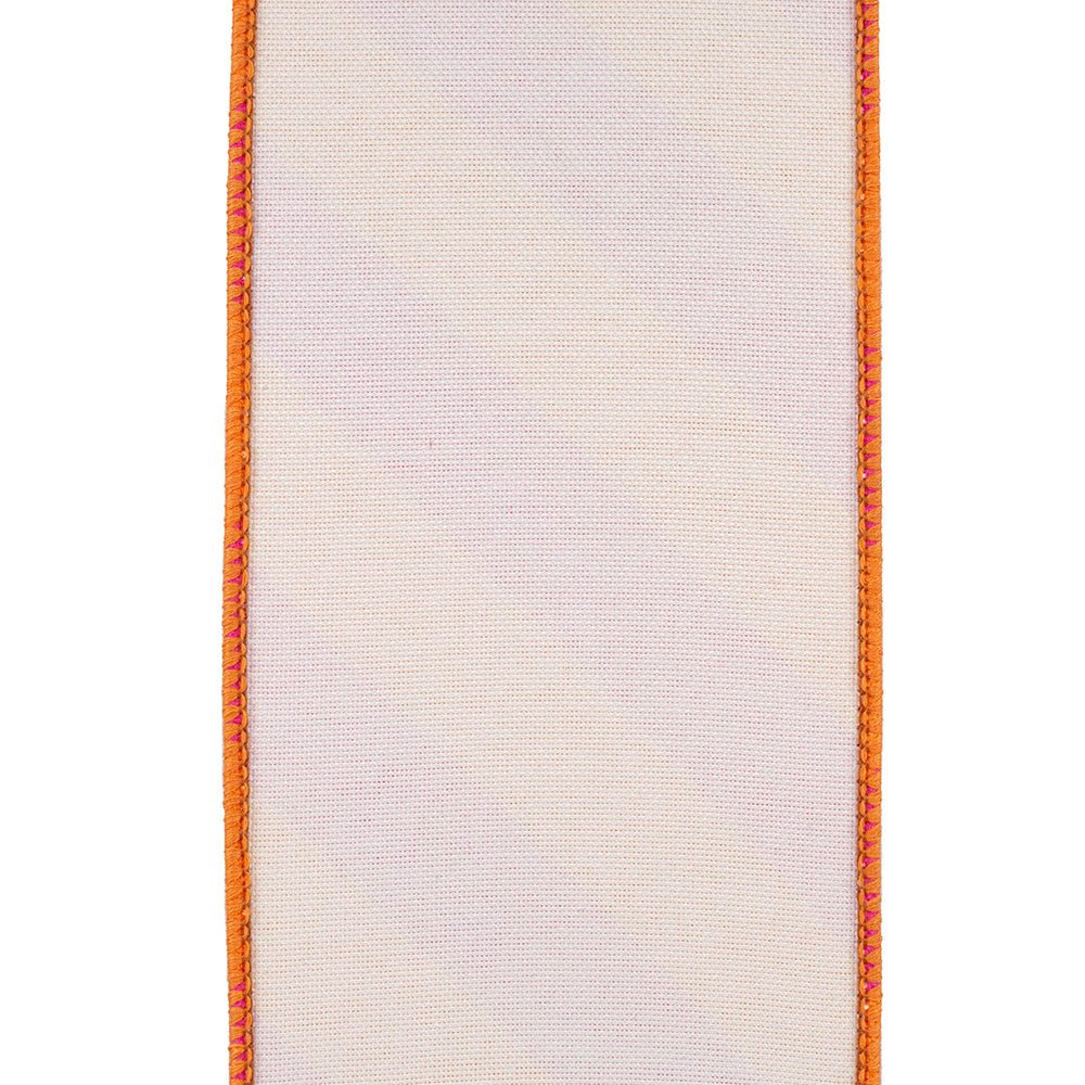 Shop For 4" Diagonal Stripe Canvas Ribbon: Orange/Fuchsia (10 Yards) at Michelle's aDOORable Creations