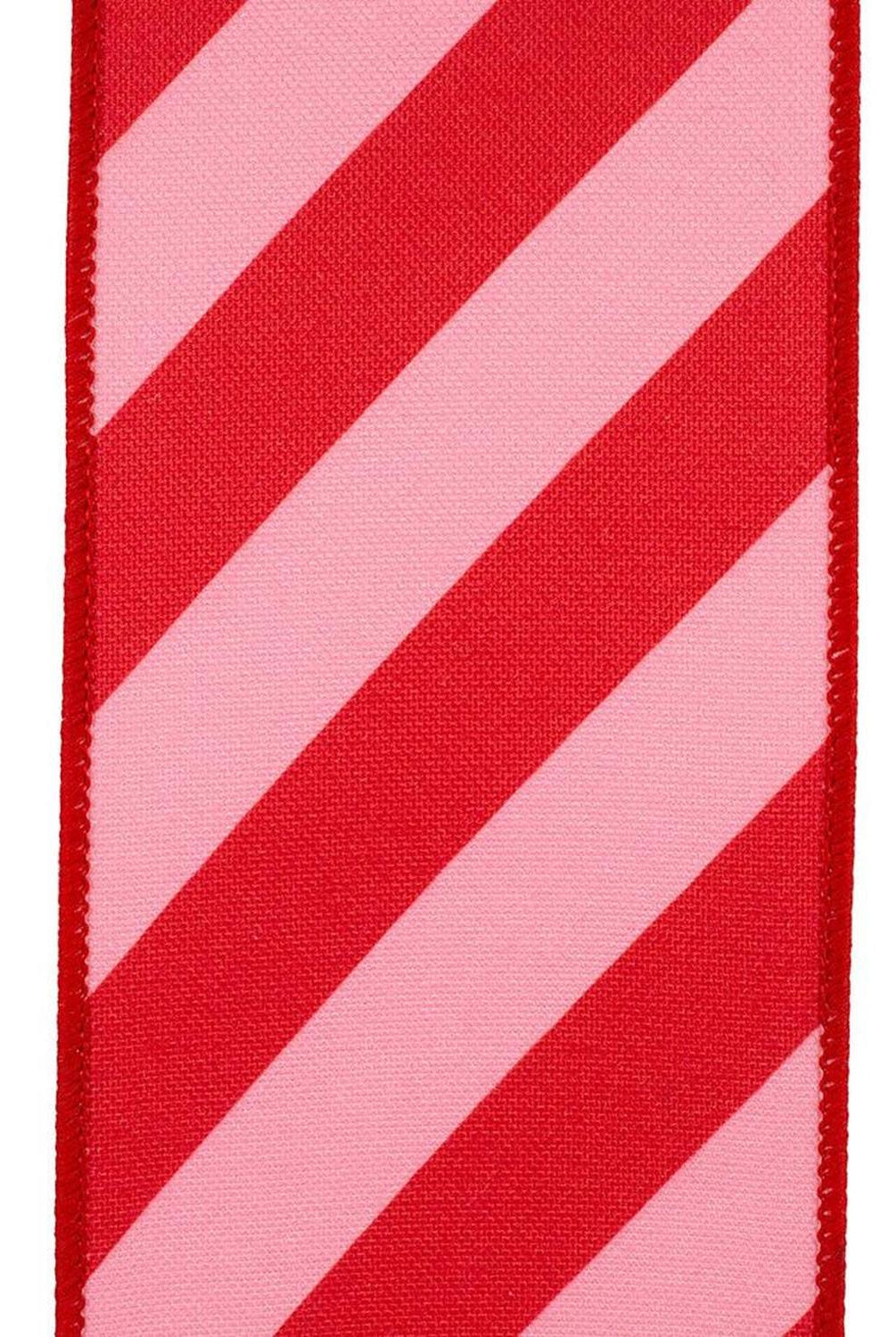 Shop For 4" Diagonal Stripe Canvas Ribbon: Pink/Red (10 Yards) at Michelle's aDOORable Creations