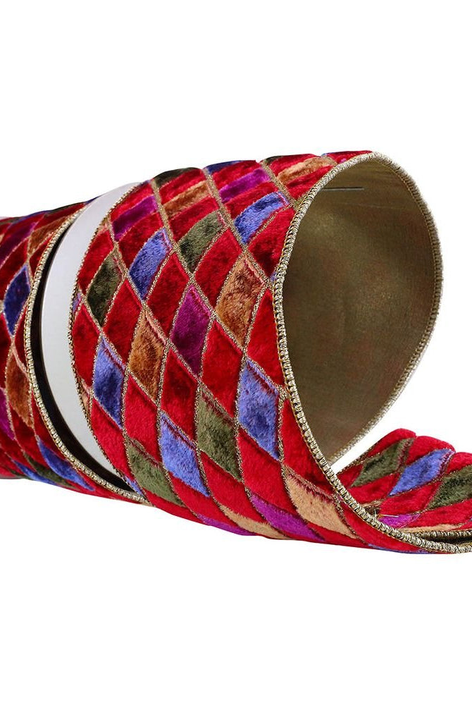 Shop For 4" Diamond Velvet Jewel Deluxe Ribbon: Wine (5 Yards) at Michelle's aDOORable Creations