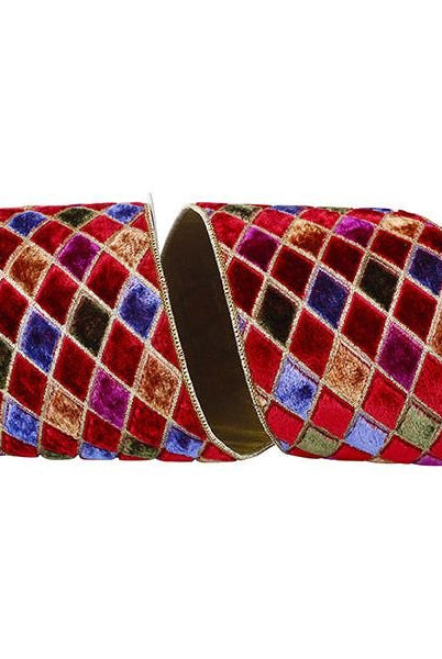 Shop For 4" Diamond Velvet Jewel Deluxe Ribbon: Wine (5 Yards) at Michelle's aDOORable Creations