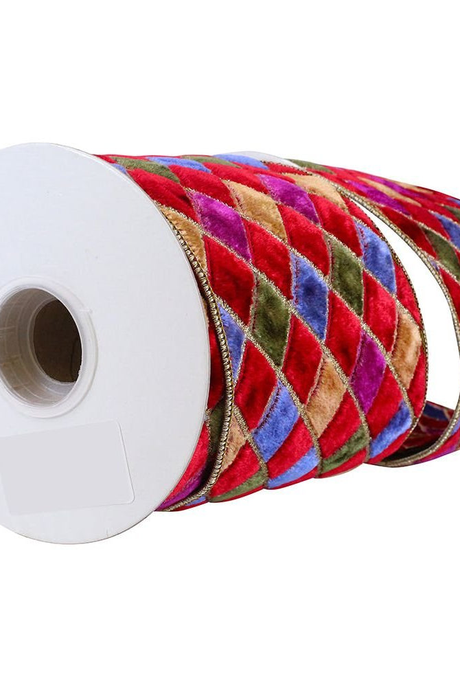 Shop For 4" Diamond Velvet Jewel Deluxe Ribbon: Wine (5 Yards) at Michelle's aDOORable Creations