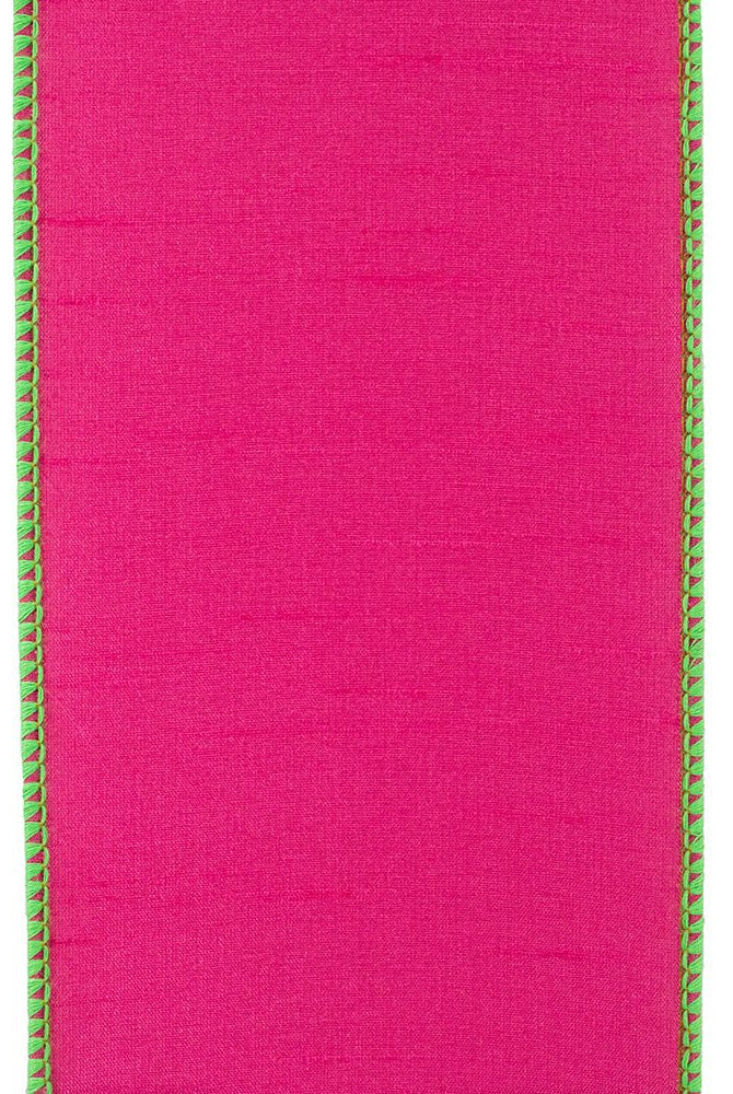 Shop For 4" Dupioni Color Ribbon: Fuchsia/Lime (10 Yards) at Michelle's aDOORable Creations