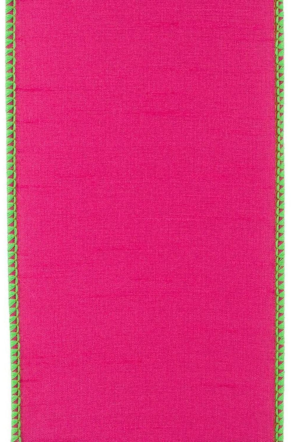 4" Dupioni Color Ribbon: Fuchsia/Lime (10 Yards)