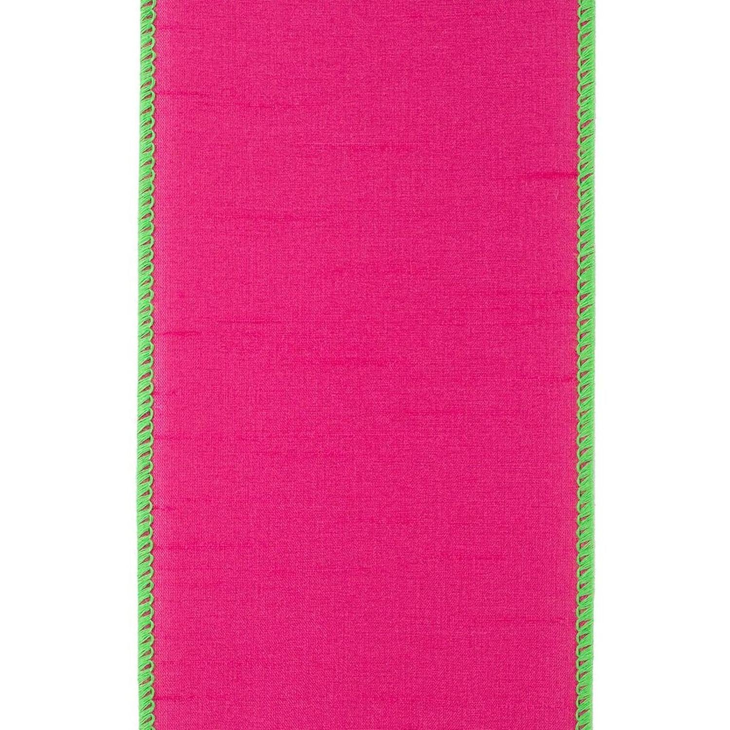 Shop For 4" Dupioni Color Ribbon: Fuchsia/Lime (10 Yards) at Michelle's aDOORable Creations