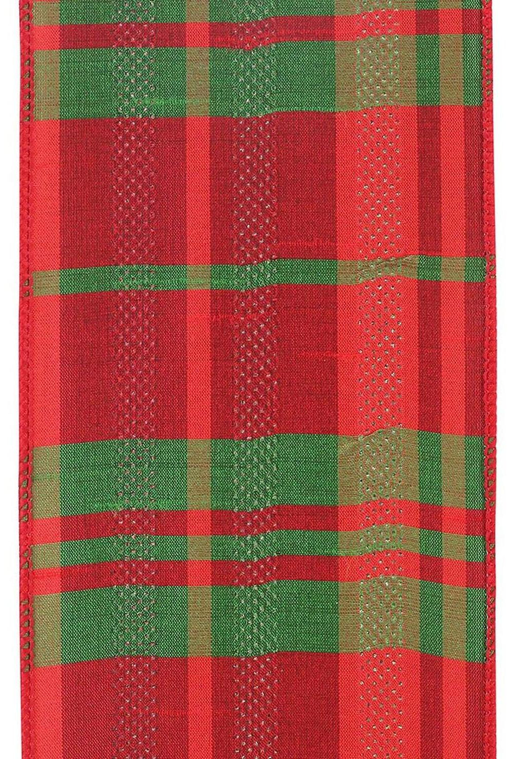 Shop For 4" Dupioni Plaid Glitter Stripe Ribbon: Multi (10 Yards) at Michelle's aDOORable Creations