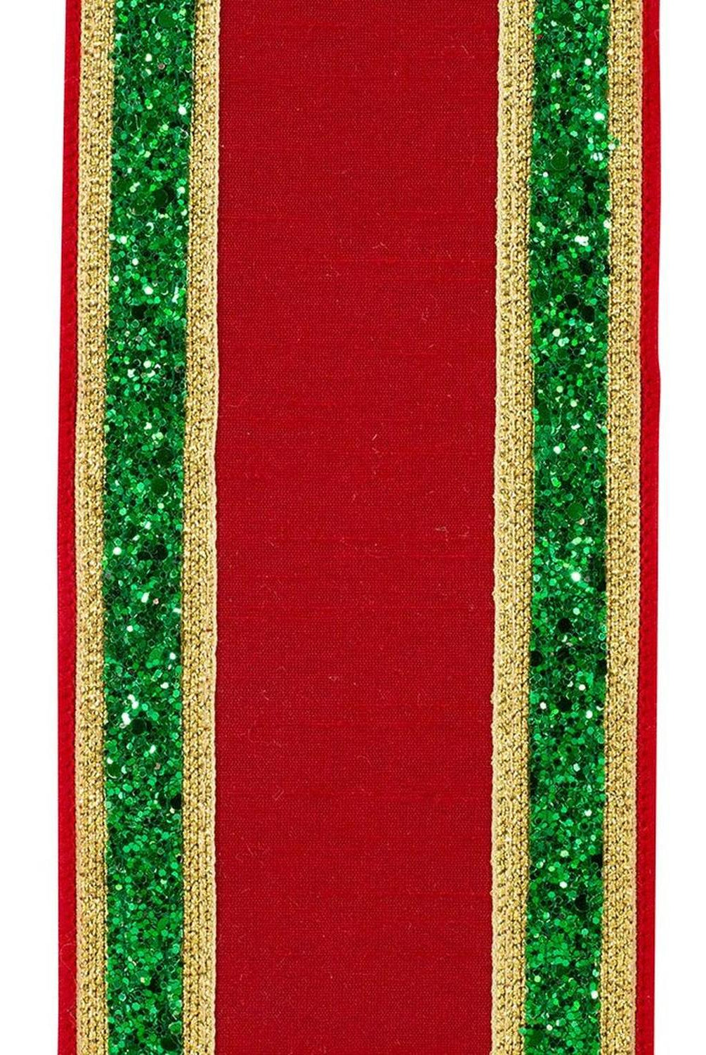 Shop For 4" Dupioni Regalia Glitter Edge Ribbon: Red (5 Yards) at Michelle's aDOORable Creations