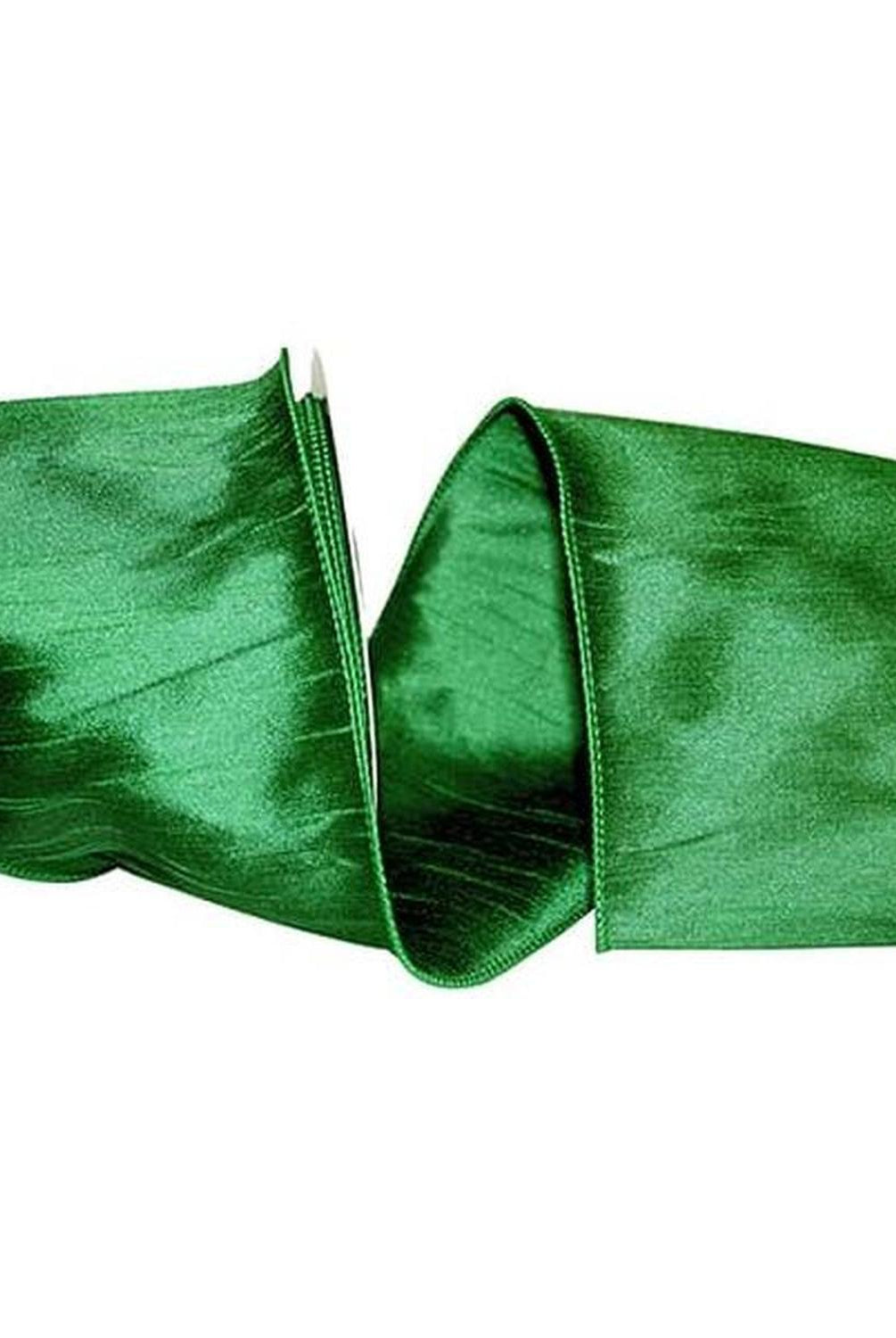 4" Dupioni Supreme Ribbon: Emerald Green (10 Yards)