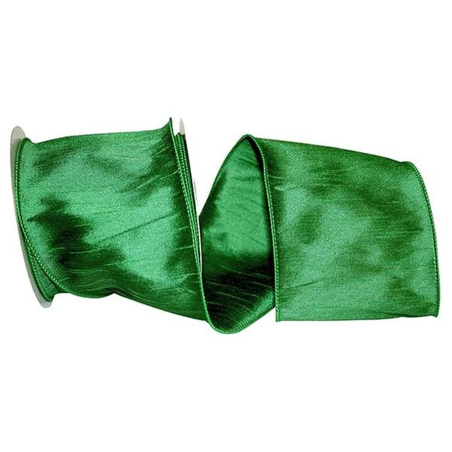 Shop For 4" Dupioni Supreme Ribbon: Emerald Green (10 Yards) at Michelle's aDOORable Creations