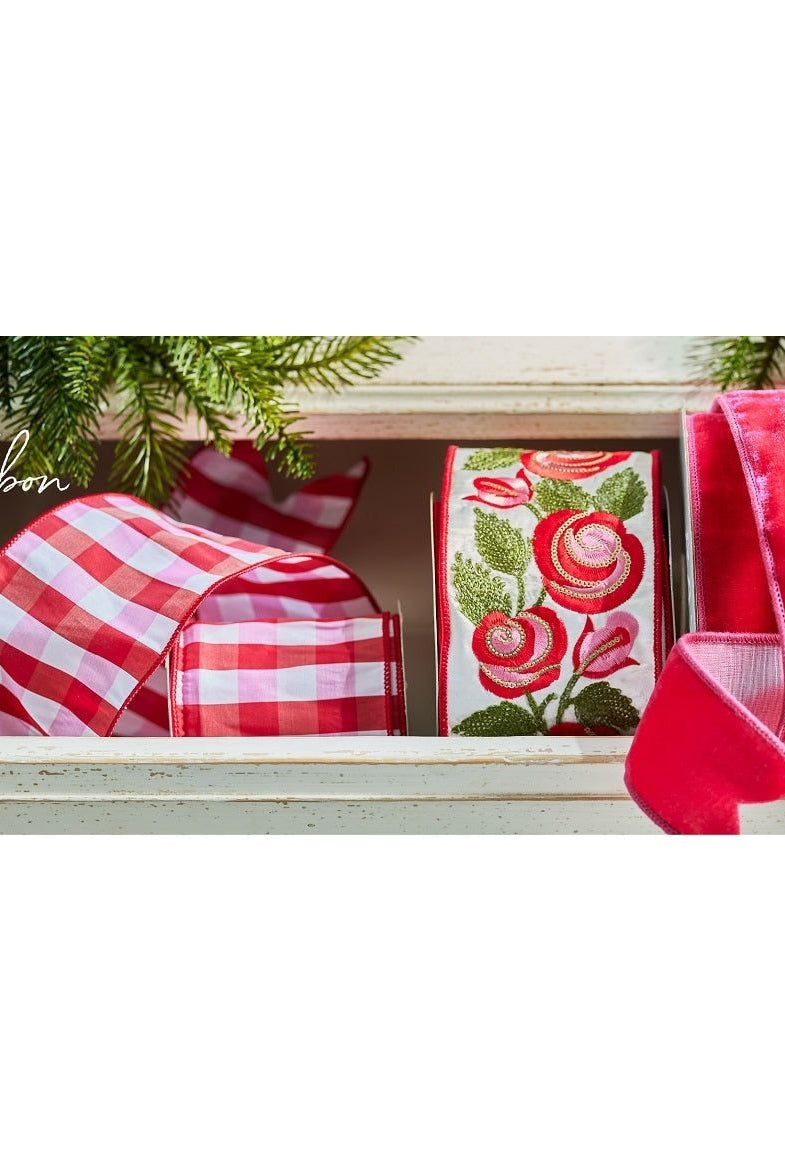 Shop For 4" Embroidered Roses Ribbon (10 Yards) at Michelle's aDOORable Creations