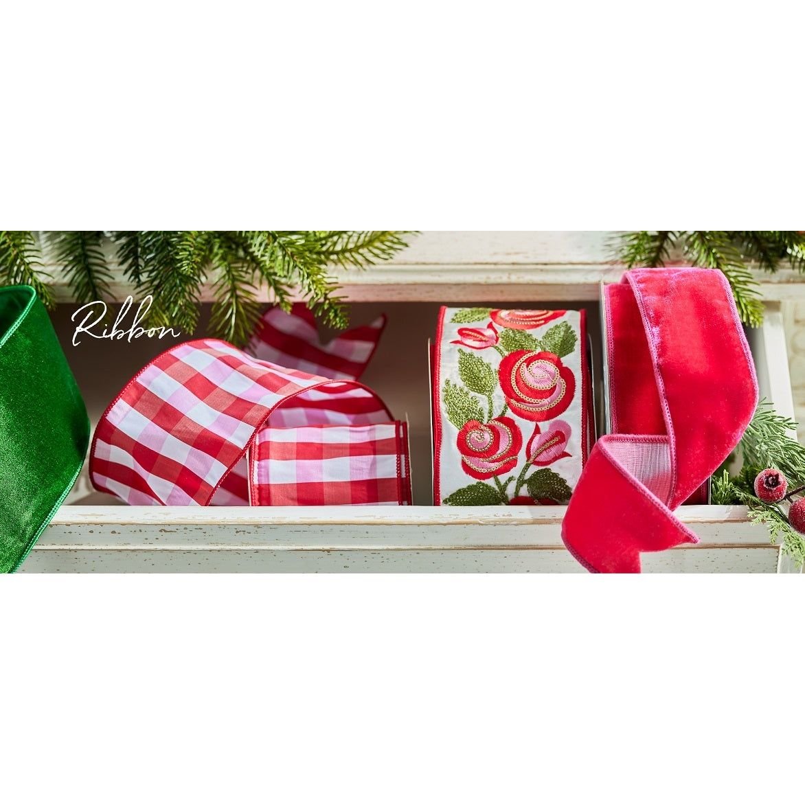 Shop For 4" Embroidered Roses Ribbon (10 Yards) at Michelle's aDOORable Creations