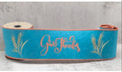 Shop For 4" Embroidery Give Thanks Felt Ribbon: Teal (5 Yards) at Michelle's aDOORable Creations