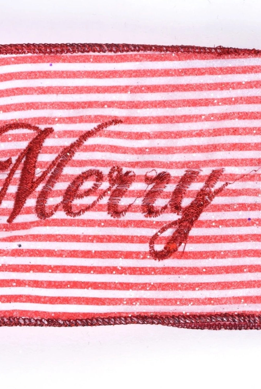 Shop For 4" Frosted Stripe Merry Christmas Ribbon (5 Yards) at Michelle's aDOORable Creations